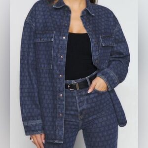 Reformation Jeans Lea Denim Shirt Bethesda Row Sz XS mall  SI Oversized